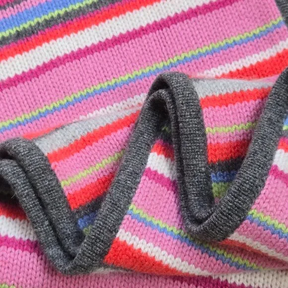 Striped Cashmere knit scarf colorful multicolor - Picture 9 of 9